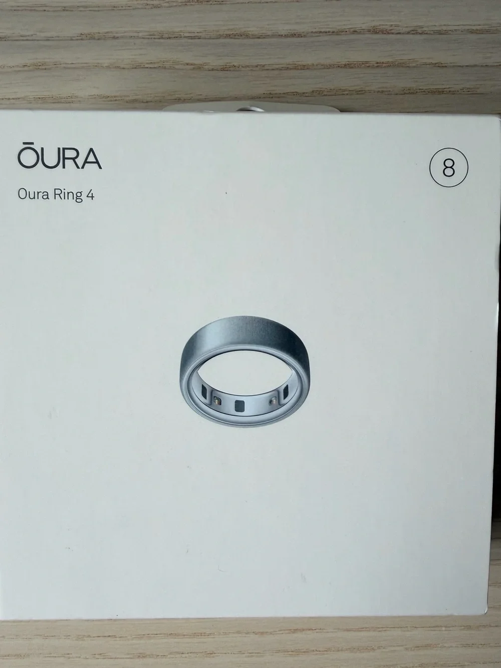Oura Ring 4 Smart Ring - Brushed Silver, Size 8 (Full Kit / Open Box)